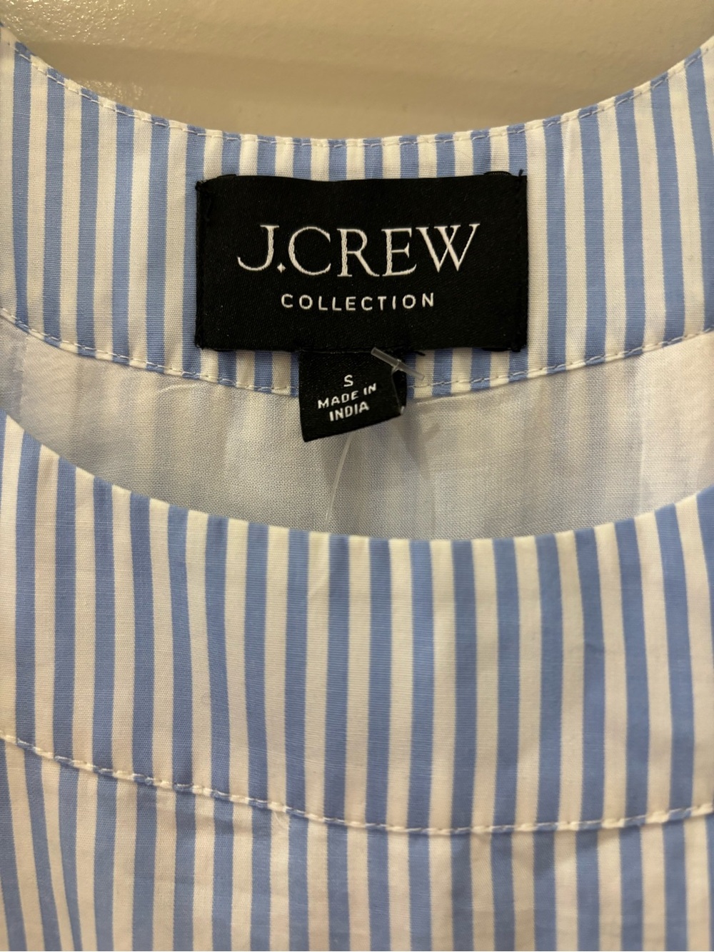 JCrew Collection Blue and White Striped Dress with Crystal Flower Embellishments - Picture 4 of 7